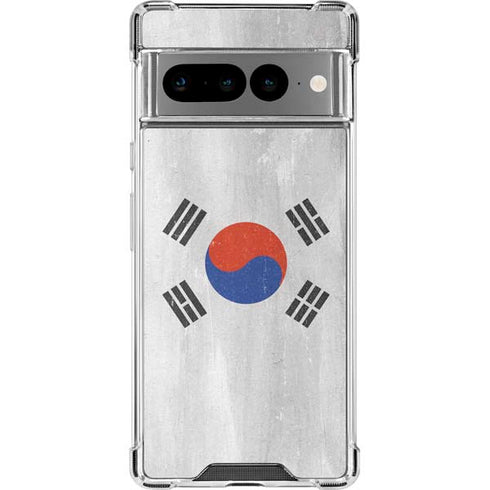 South Korean Flag Distressed Google Pixel 7 Pro Clear Case